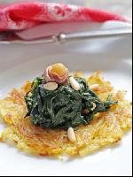 Rösti mit Blattspinat