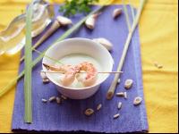 Zucchinisuppe mit Garnelen 4