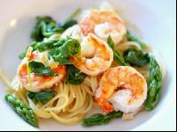 Spaghetti mit Garnelen