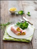 Schinkenrolle mit Eiaufstrich 