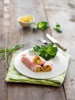 Schinkenrolle mit Eiaufstrich 1