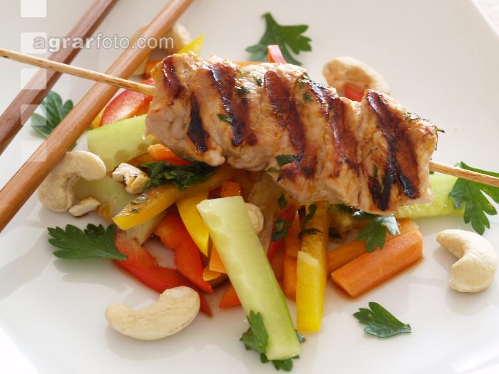 Salat Putenspieß