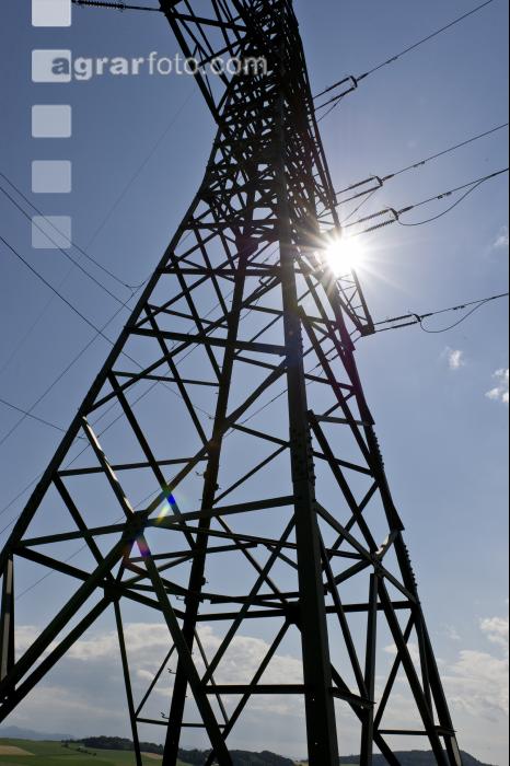 Strommast Sonne