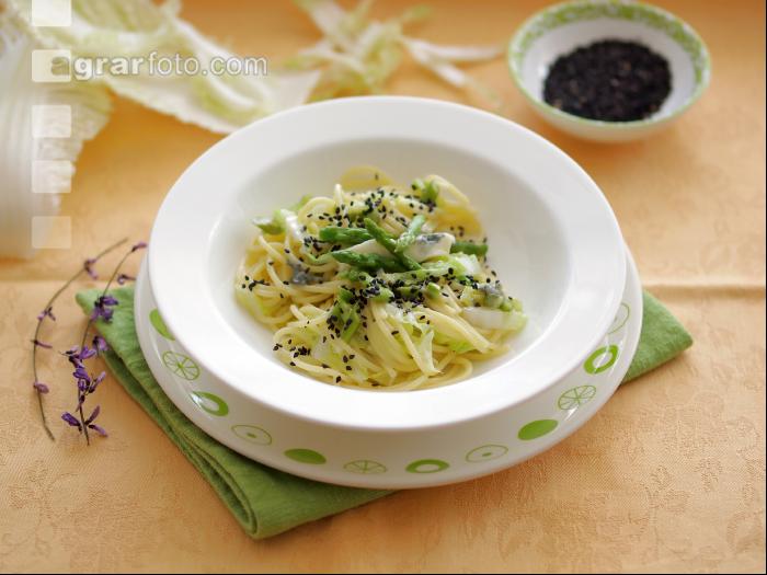 Spaghetti mit Spargel  2
